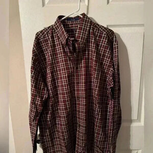 NWOT Alan Flusser Long Sleeve Button Down Shirt Mens Size L Plaid